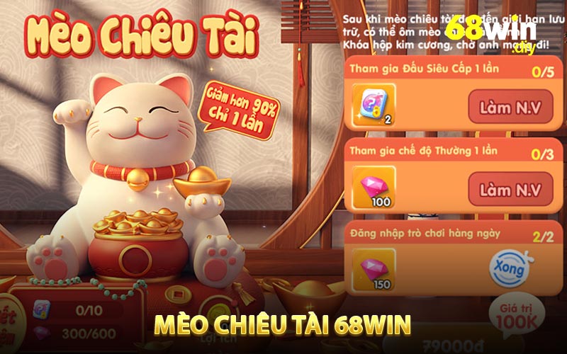  Mèo Chiêu Tài 68WIN - Biểu Tượng Mang Lộc Trong Nổ Hũ